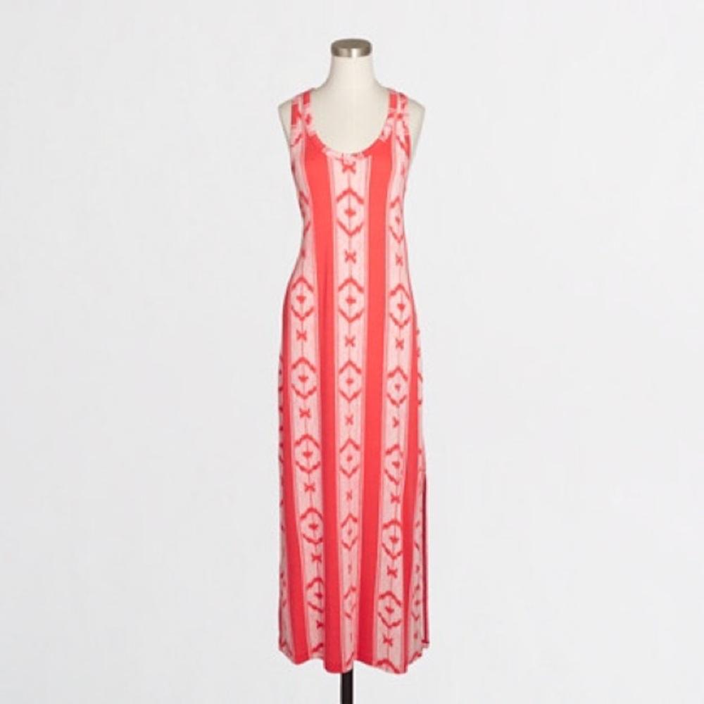 J.Crew White and Coral Maxi Dress